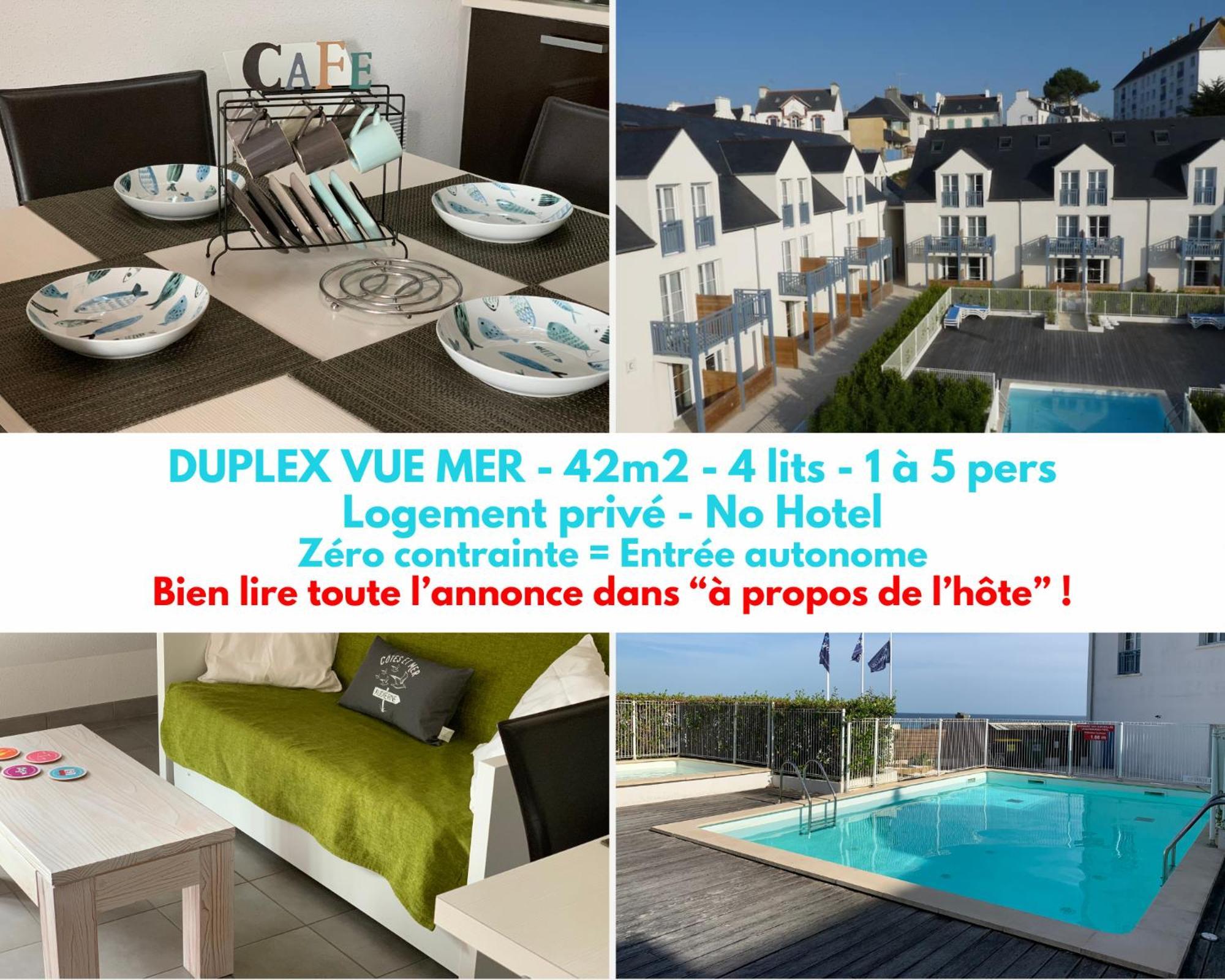 אודיירן Duplex Vue Mer - Plage A 100M- 4 Lits - Parking Sous Sol מראה חיצוני תמונה